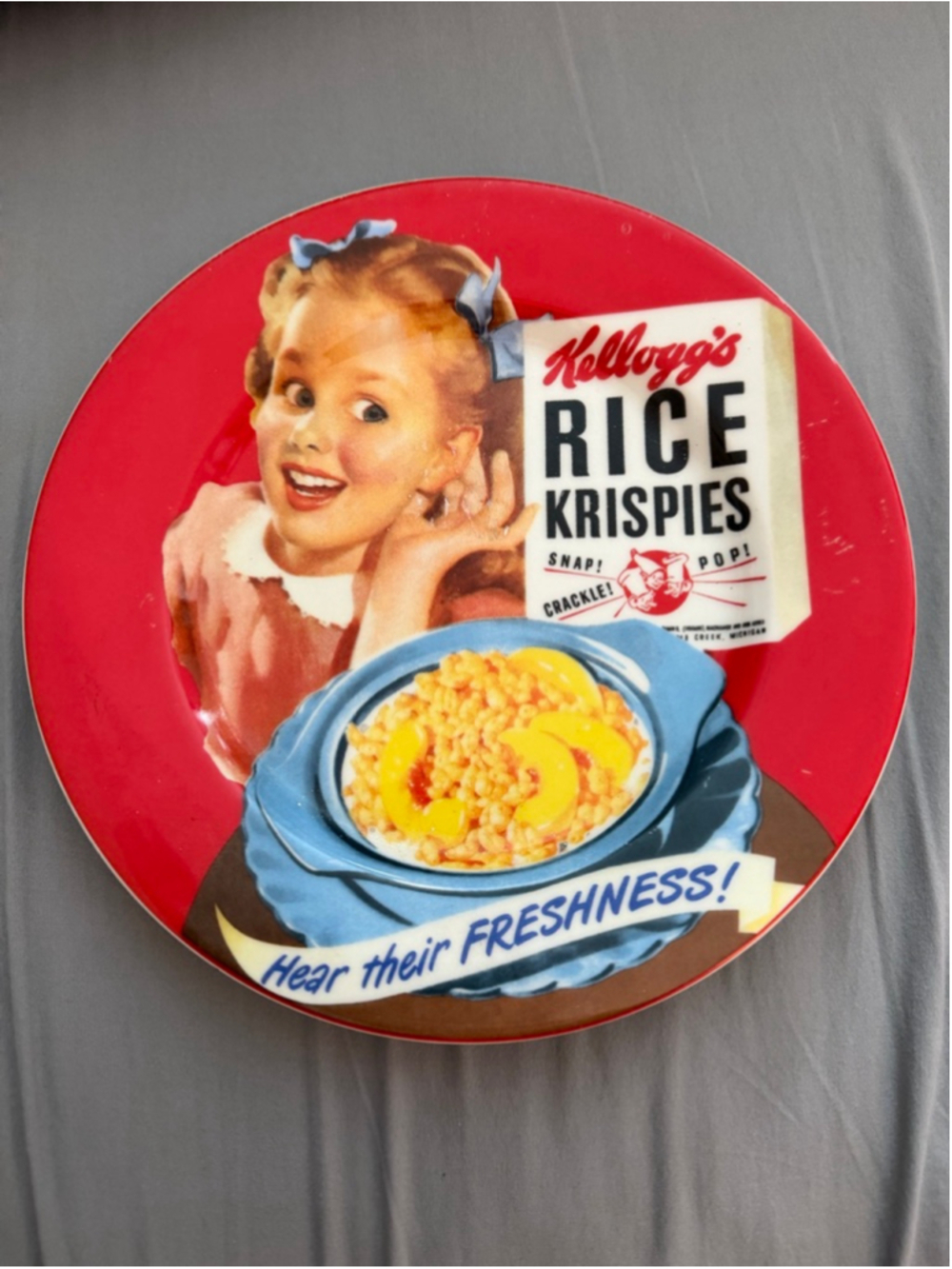 Red & White Kellogg's Rice Krispies Dinnerware Plate One Size
